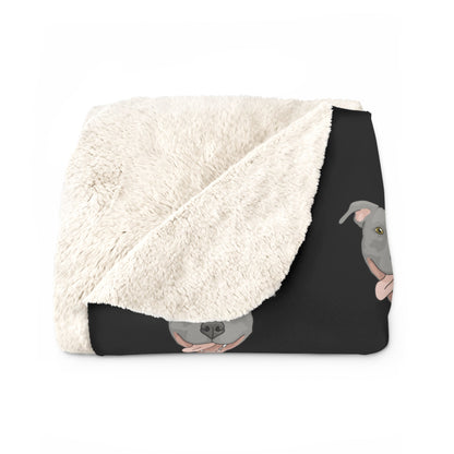 American Pit Bull Terrier Face | Sherpa Fleece Blanket - Detezi Designs-41706122107708032930