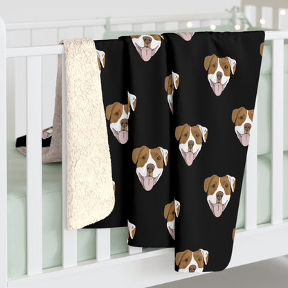 American Staffordshire Terrier Faces | Sherpa Fleece Blanket - Detezi Designs-57080598186402075589