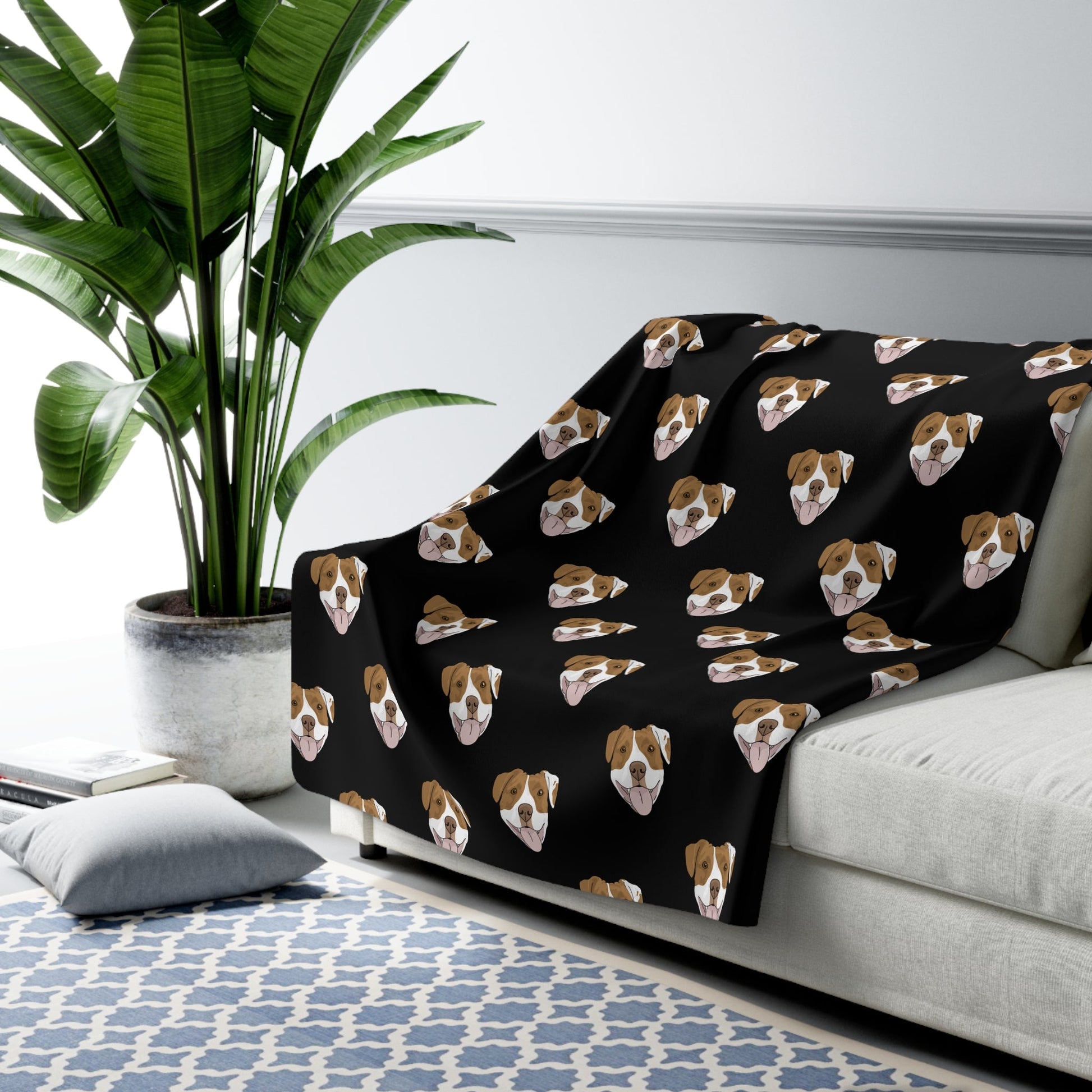 American Staffordshire Terrier Faces | Sherpa Fleece Blanket - Detezi Designs-57080598186402075589