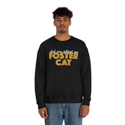 Ask Me About My Foster Cat | Crewneck Sweatshirt - Detezi Designs-11044467137616773334