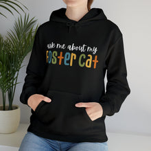 Load image into Gallery viewer, Ask Me About My Foster Cat - Retro Colors | Hooded Sweatshirt - Detezi Designs-19986137009867856547
