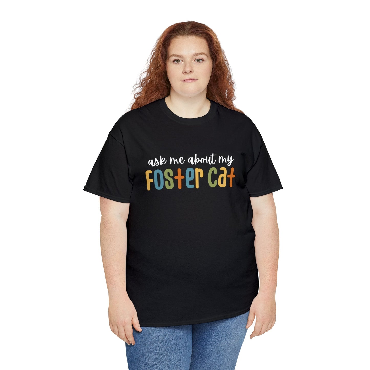 Ask Me About My Foster Cat - Retro Colors | Text Tees - Detezi Designs-91759099283691853190