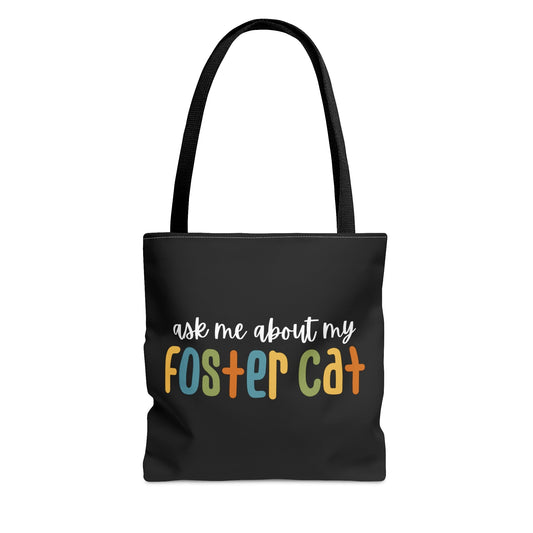 Ask Me About My Foster Cat - Retro Colors | Tote Bag - Detezi Designs-25729160760347085060
