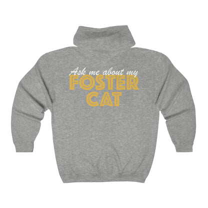 Ask Me About My Foster Cat | Zip-up Sweatshirt - Detezi Designs-34073751314022855504