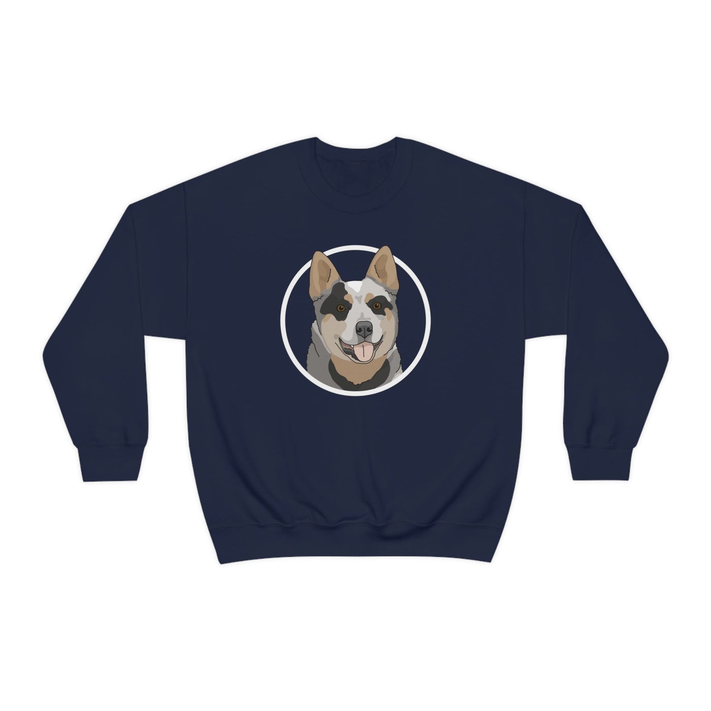 Australian Cattle Dog Circle | Crewneck Sweatshirt - Detezi Designs-27916338883075172513