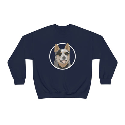 Australian Cattle Dog Circle | Crewneck Sweatshirt - Detezi Designs-27916338883075172513