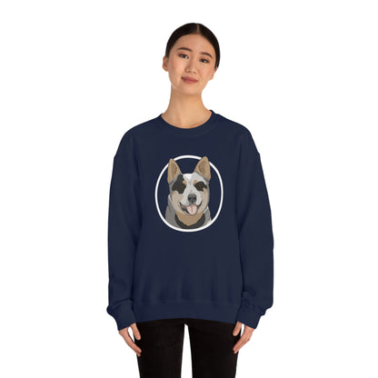 Australian Cattle Dog Circle | Crewneck Sweatshirt - Detezi Designs-82751463583386584067