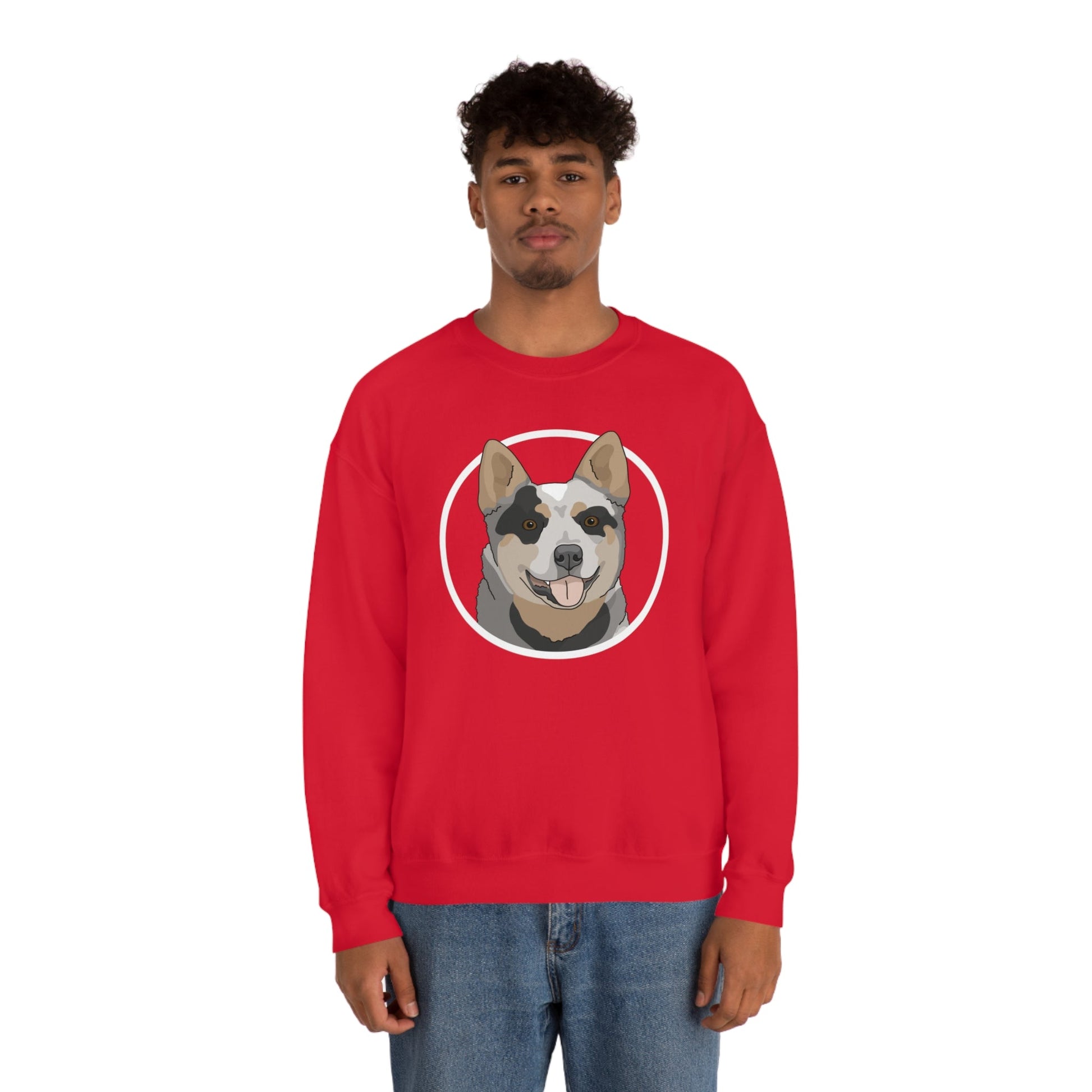 Australian Cattle Dog Circle | Crewneck Sweatshirt - Detezi Designs-82751463583386584067