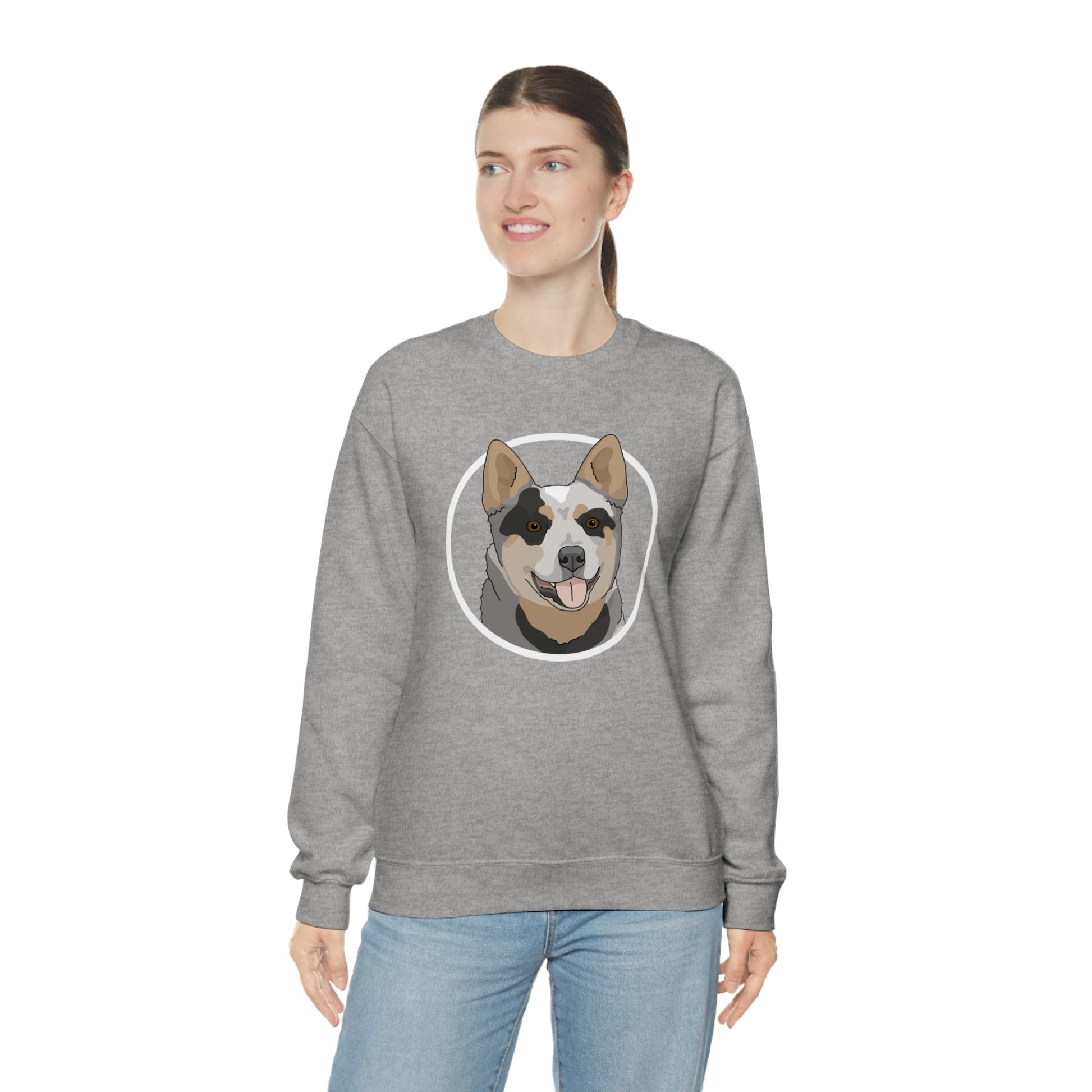 Australian Cattle Dog Circle | Crewneck Sweatshirt - Detezi Designs-82751463583386584067