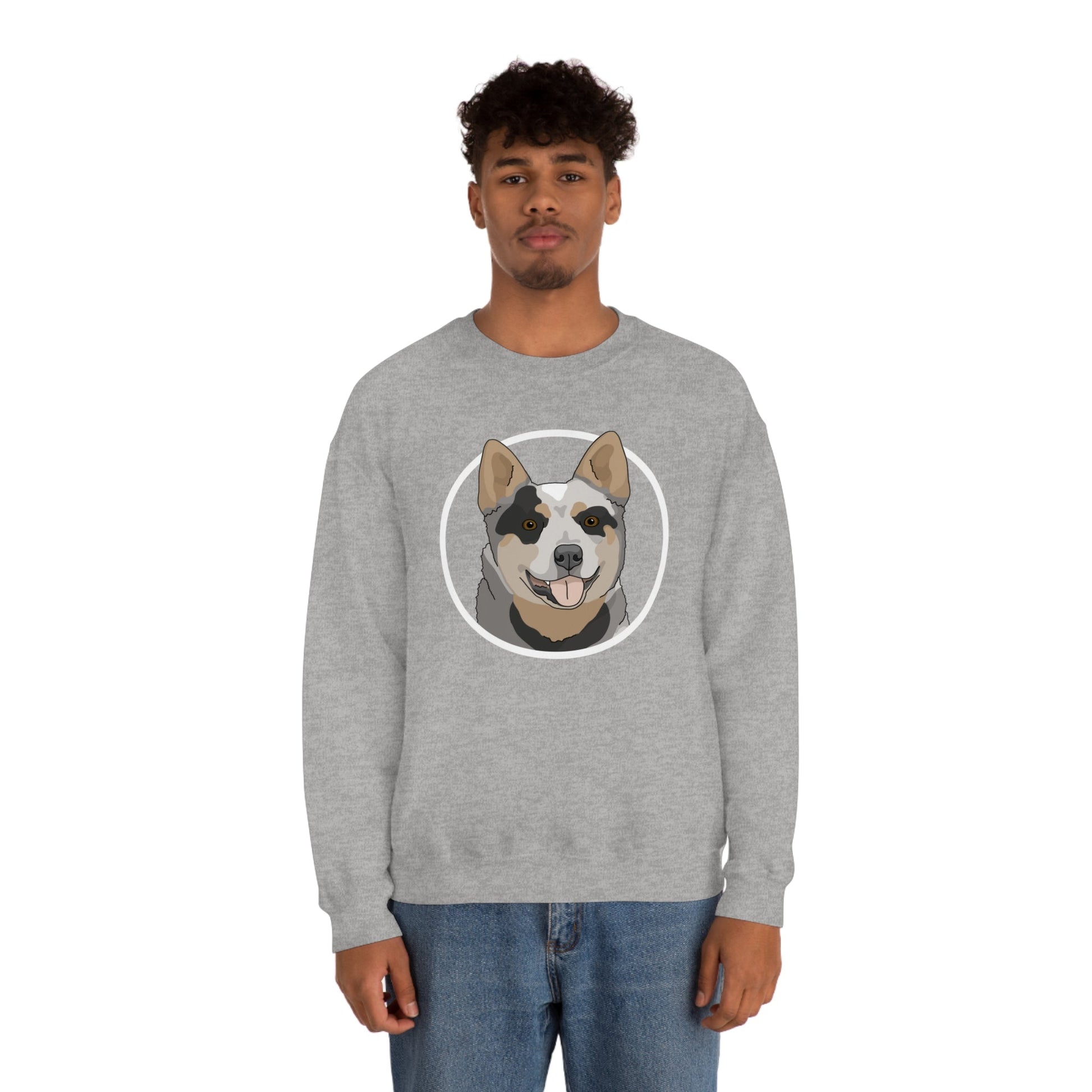 Australian Cattle Dog Circle | Crewneck Sweatshirt - Detezi Designs-82751463583386584067