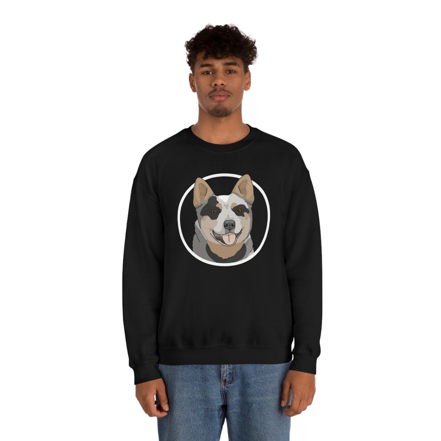 Australian Cattle Dog Circle | Crewneck Sweatshirt - Detezi Designs-82751463583386584067