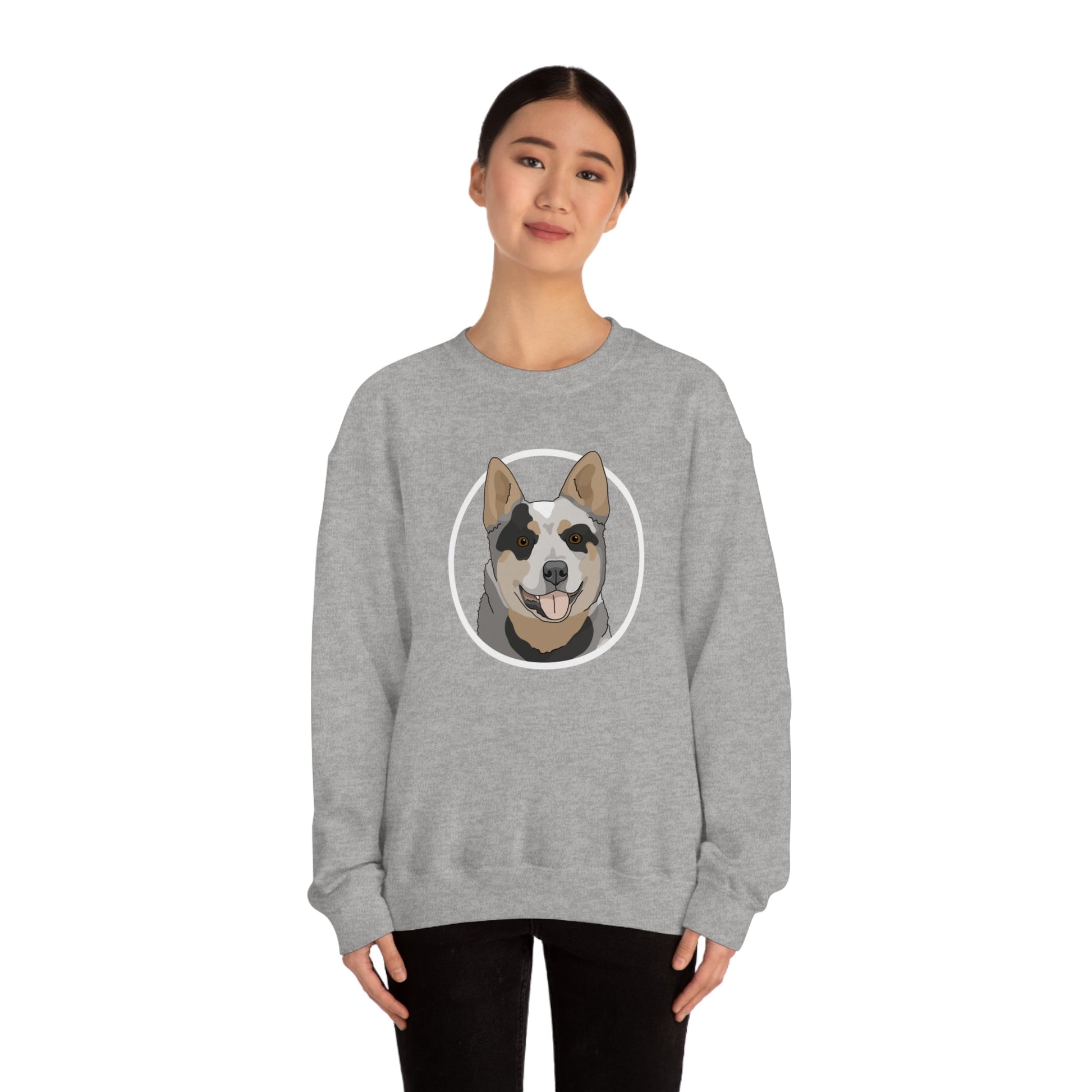 Australian Cattle Dog Circle | Crewneck Sweatshirt - Detezi Designs-82751463583386584067