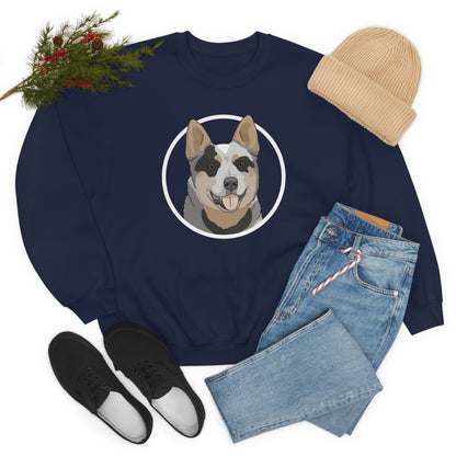 Australian Cattle Dog Circle | Crewneck Sweatshirt - Detezi Designs-82751463583386584067