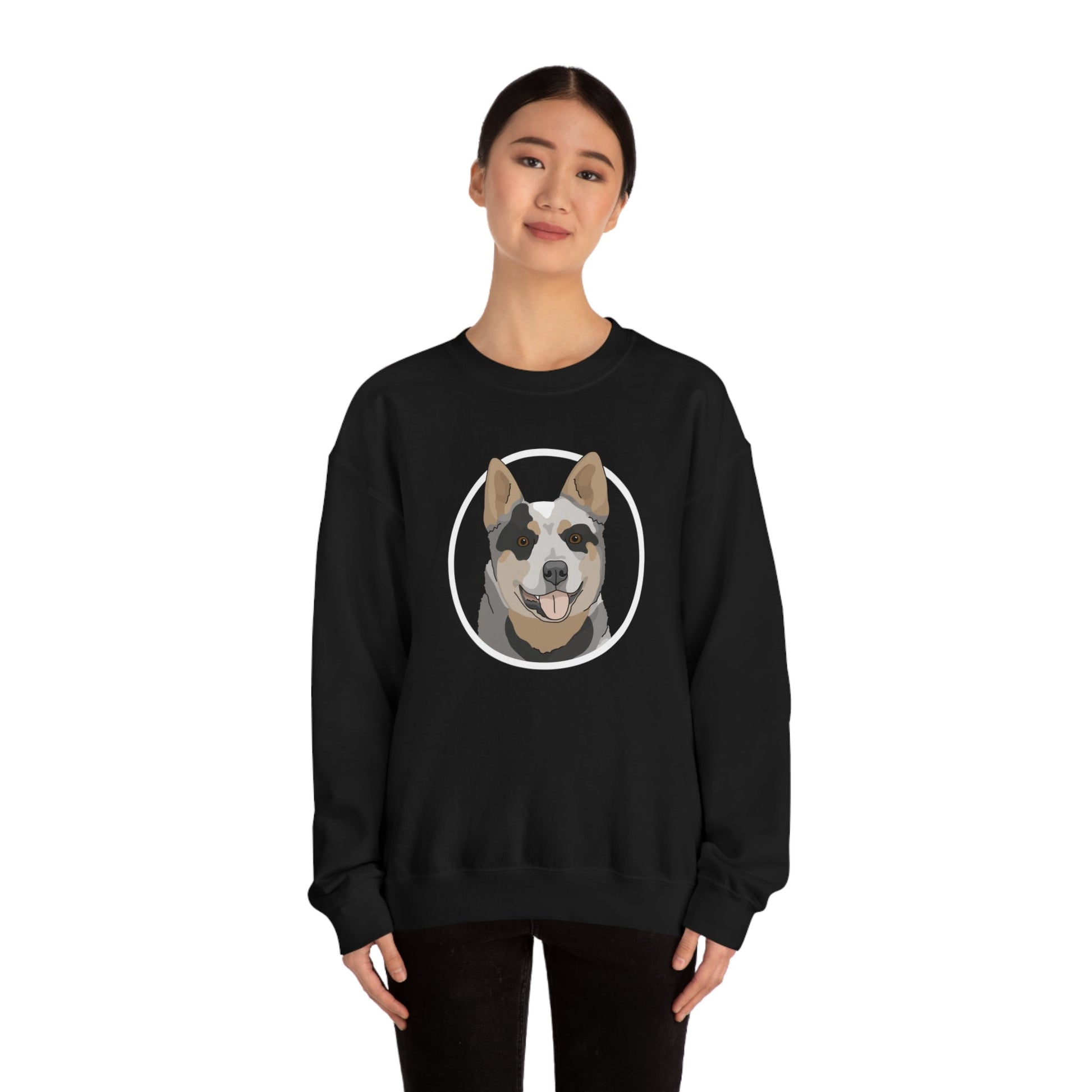 Australian Cattle Dog Circle | Crewneck Sweatshirt - Detezi Designs-82751463583386584067