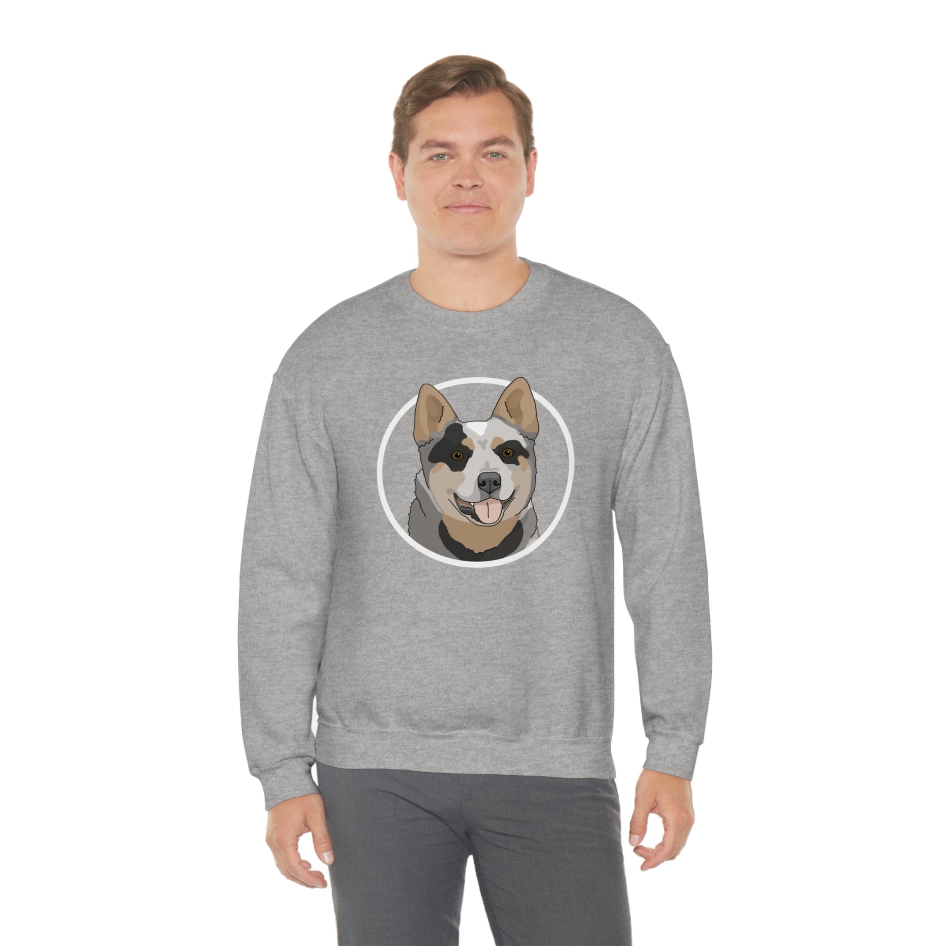 Australian Cattle Dog Circle | Crewneck Sweatshirt - Detezi Designs-82751463583386584067