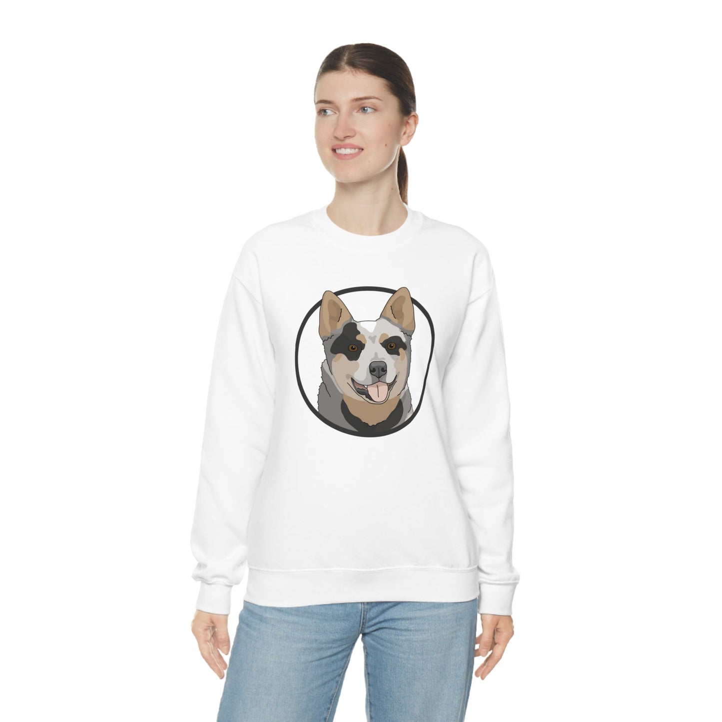 Australian Cattle Dog Circle | Crewneck Sweatshirt - Detezi Designs-82751463583386584067