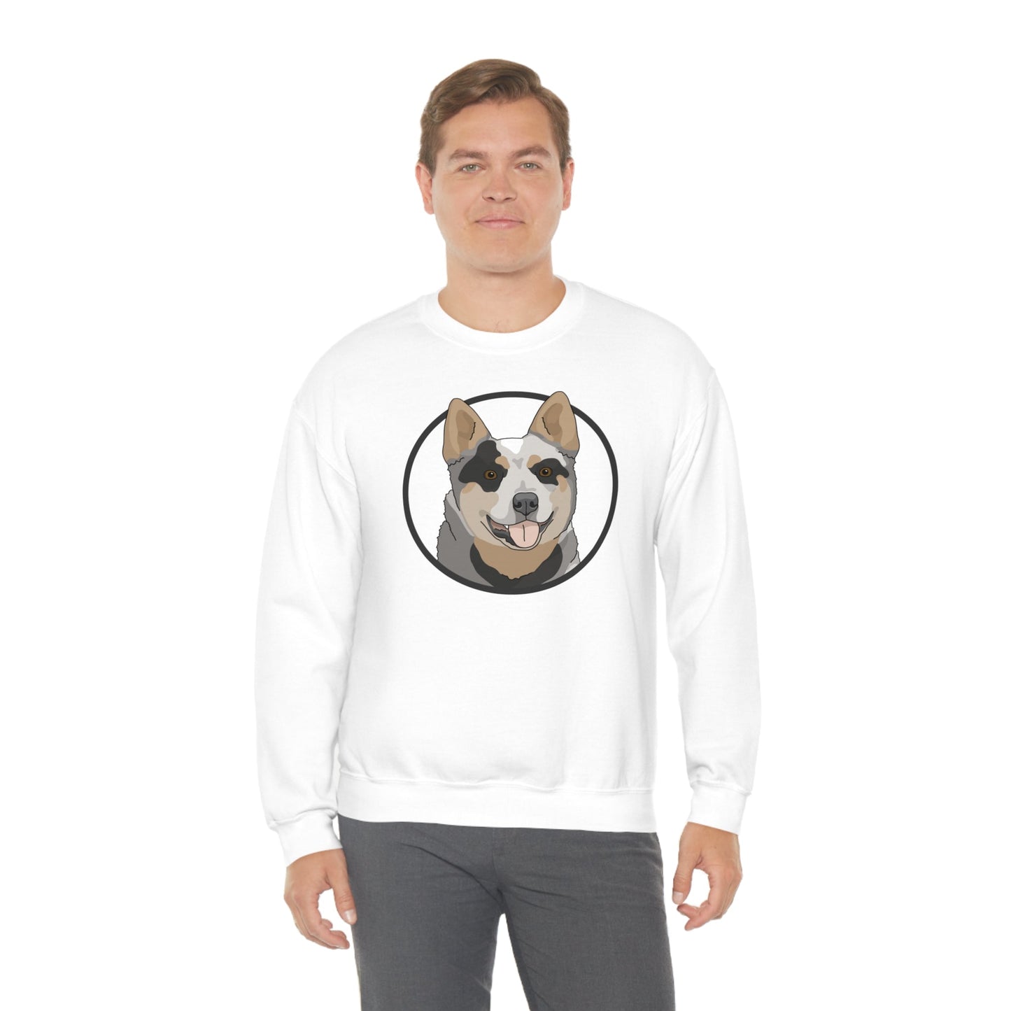 Australian Cattle Dog Circle | Crewneck Sweatshirt - Detezi Designs-82751463583386584067