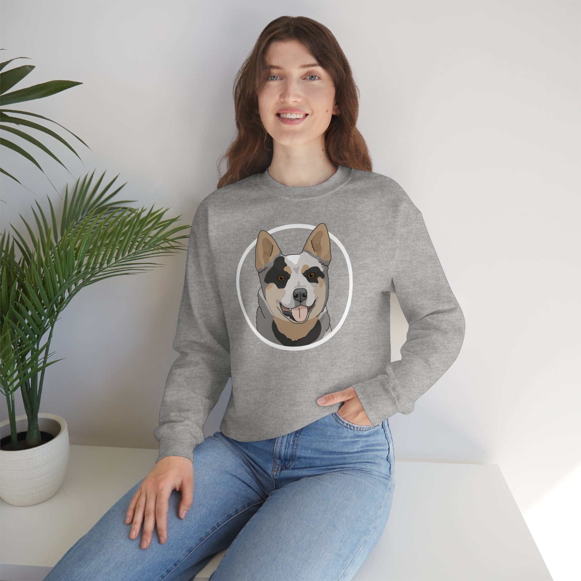 Australian Cattle Dog Circle | Crewneck Sweatshirt - Detezi Designs-82751463583386584067