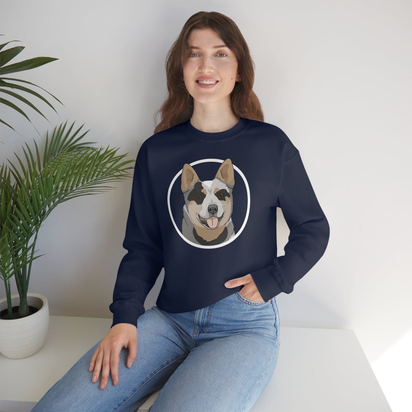 Australian Cattle Dog Circle | Crewneck Sweatshirt - Detezi Designs-82751463583386584067