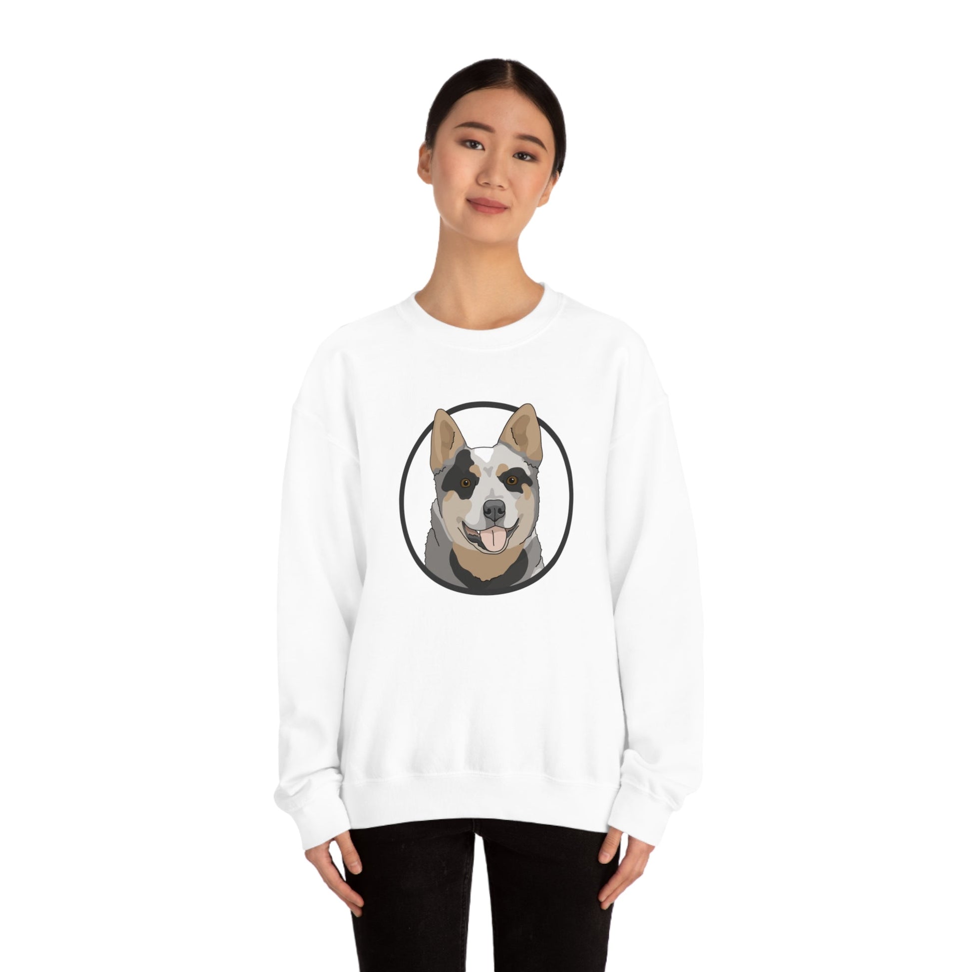 Australian Cattle Dog Circle | Crewneck Sweatshirt - Detezi Designs-82751463583386584067