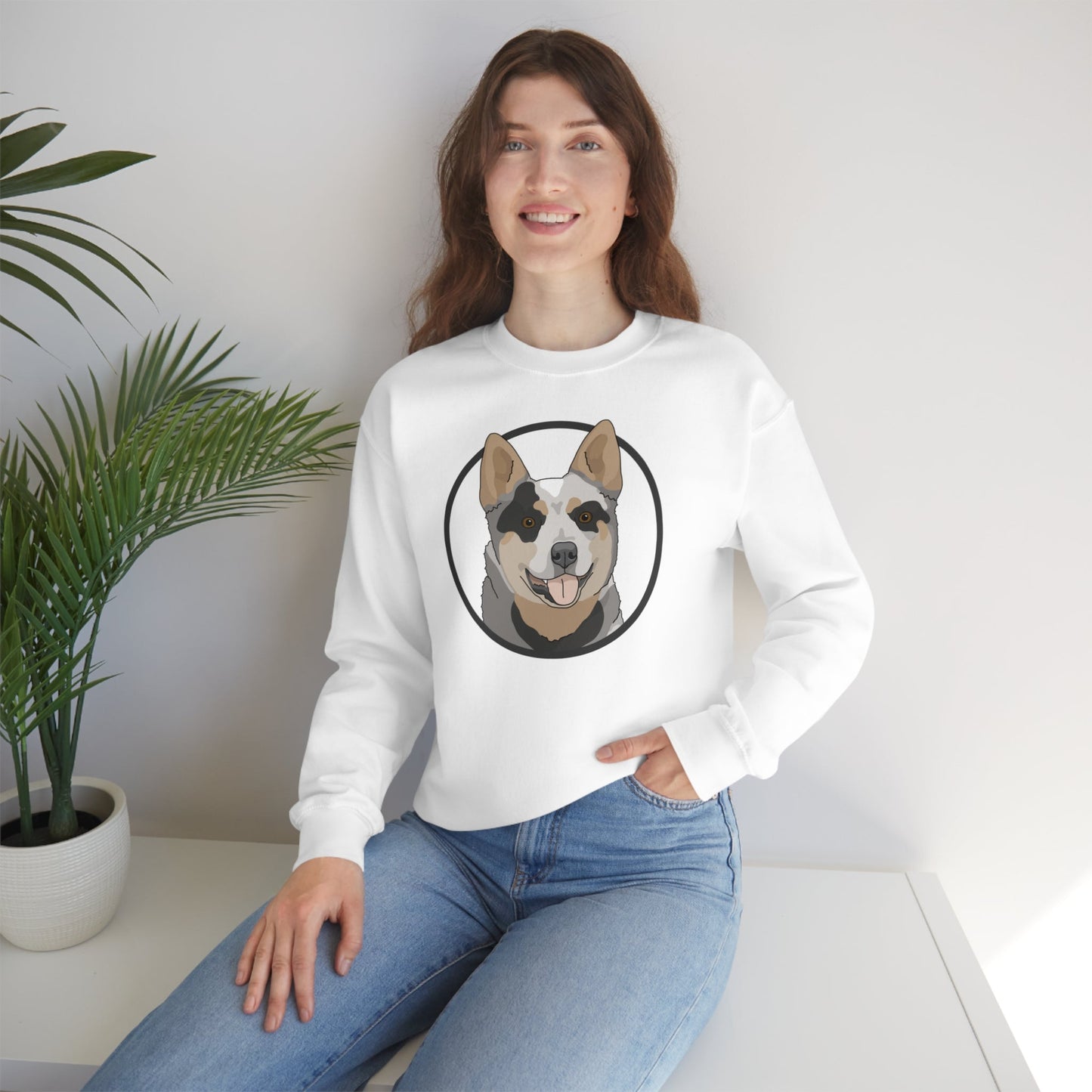 Australian Cattle Dog Circle | Crewneck Sweatshirt - Detezi Designs-82751463583386584067