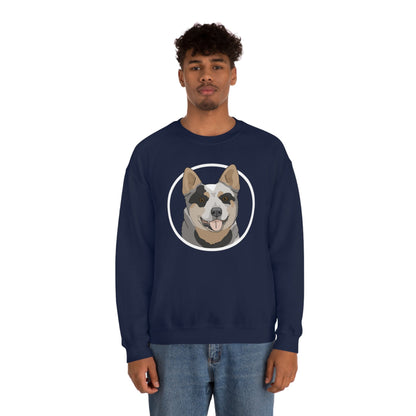 Australian Cattle Dog Circle | Crewneck Sweatshirt - Detezi Designs-82751463583386584067