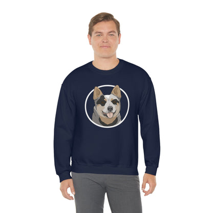 Australian Cattle Dog Circle | Crewneck Sweatshirt - Detezi Designs-82751463583386584067