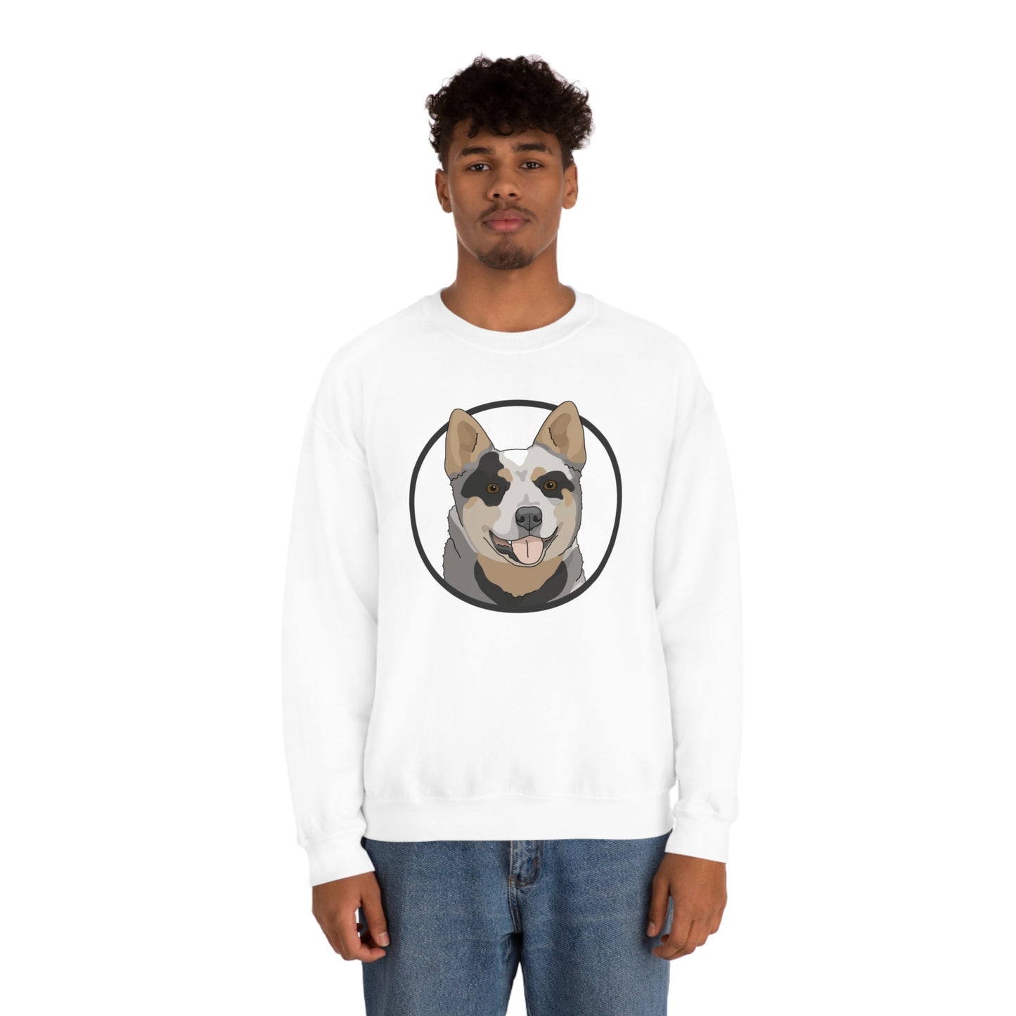 Australian Cattle Dog Circle | Crewneck Sweatshirt - Detezi Designs-82751463583386584067