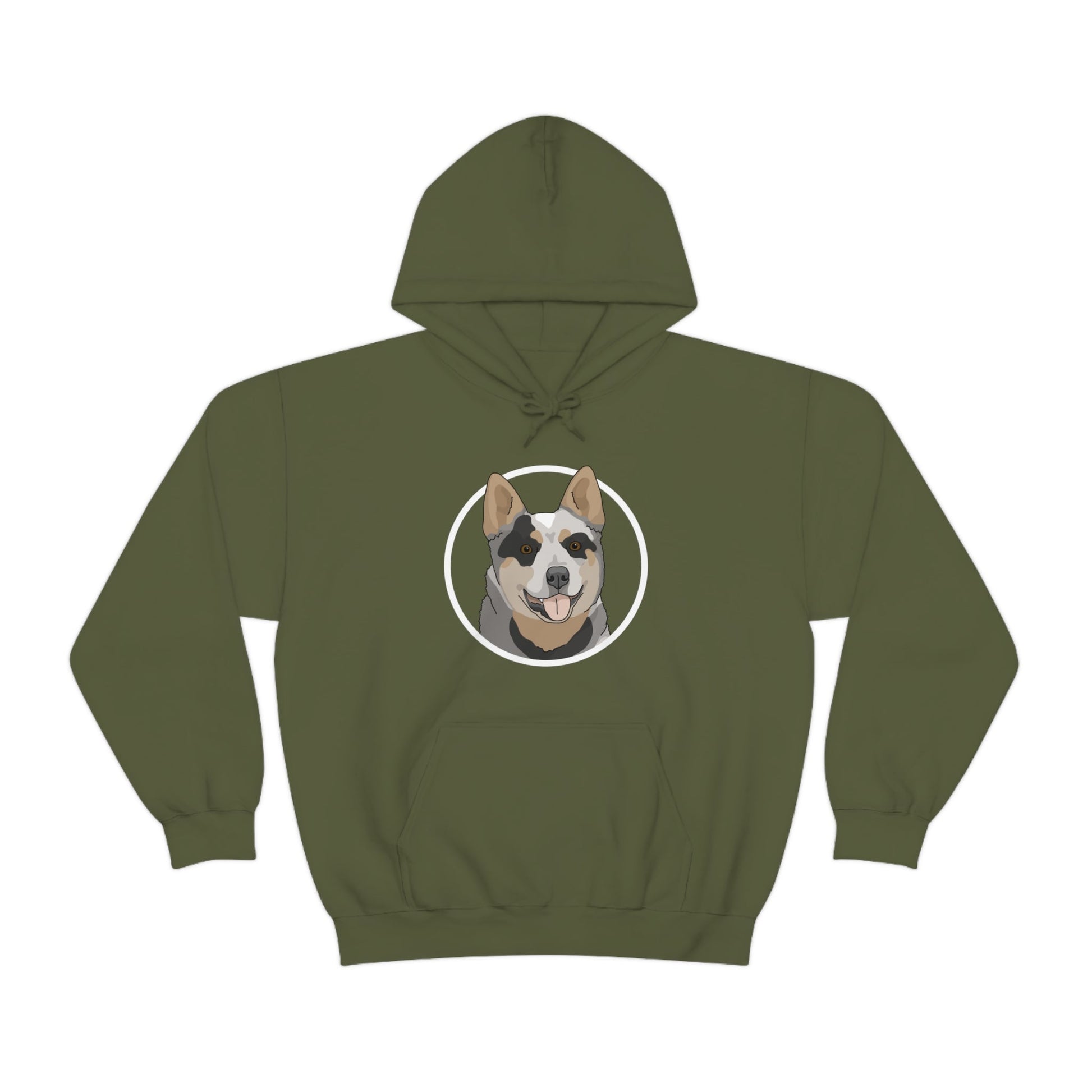 Australian Cattle Dog Circle | Hooded Sweatshirt - Detezi Designs-26102101463103009356