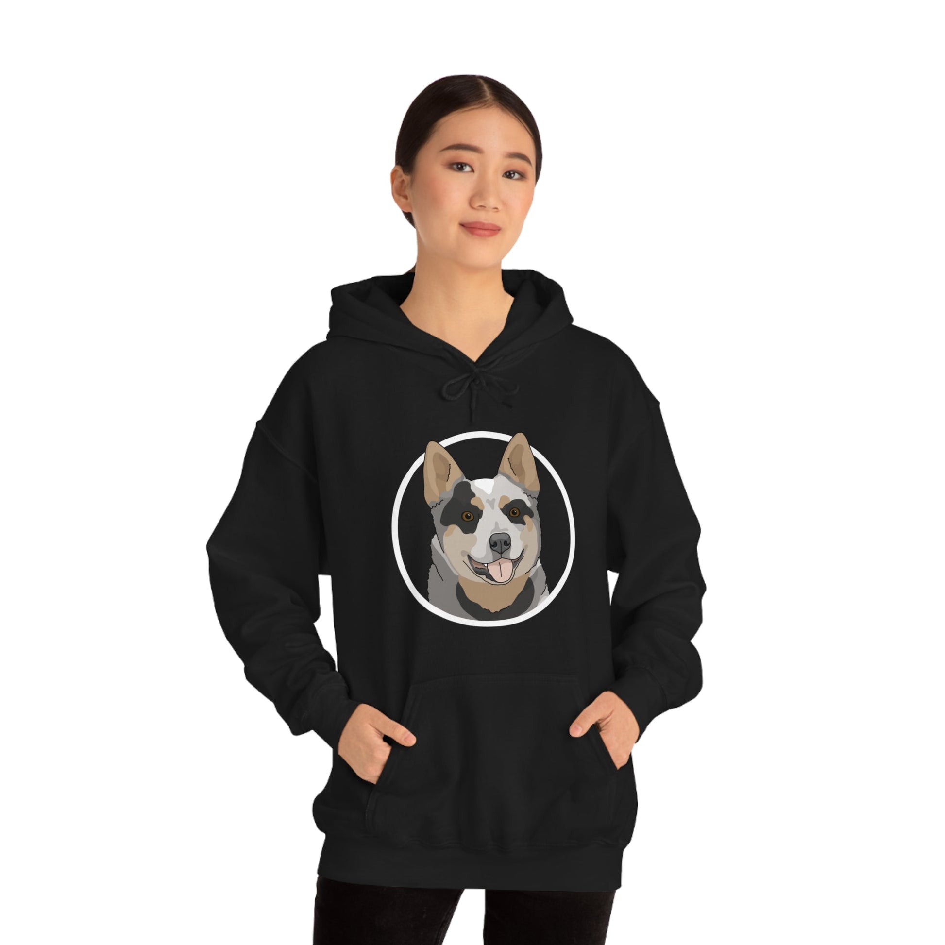 Australian Cattle Dog Circle | Hooded Sweatshirt - Detezi Designs-28536047820413710228