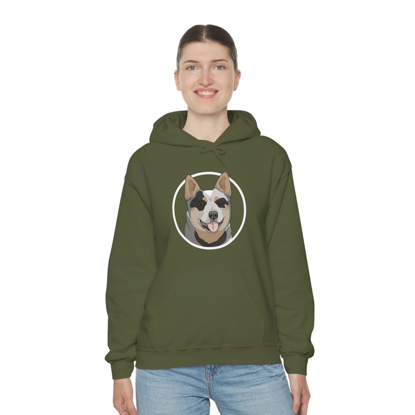 Australian Cattle Dog Circle | Hooded Sweatshirt - Detezi Designs-28536047820413710228