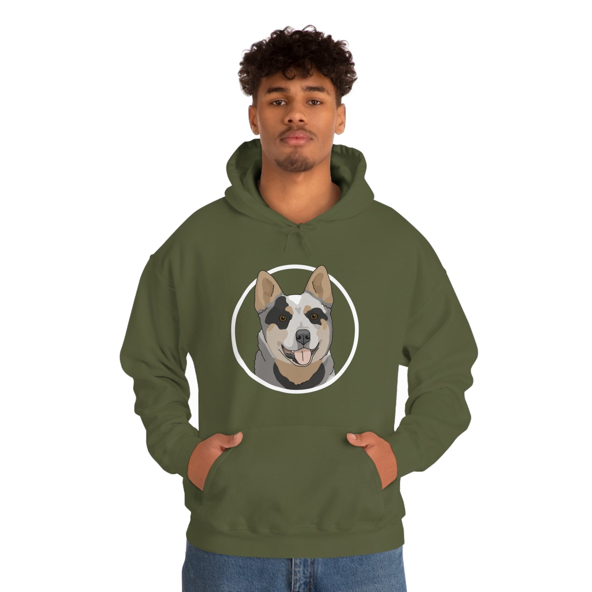 Australian Cattle Dog Circle | Hooded Sweatshirt - Detezi Designs-28536047820413710228