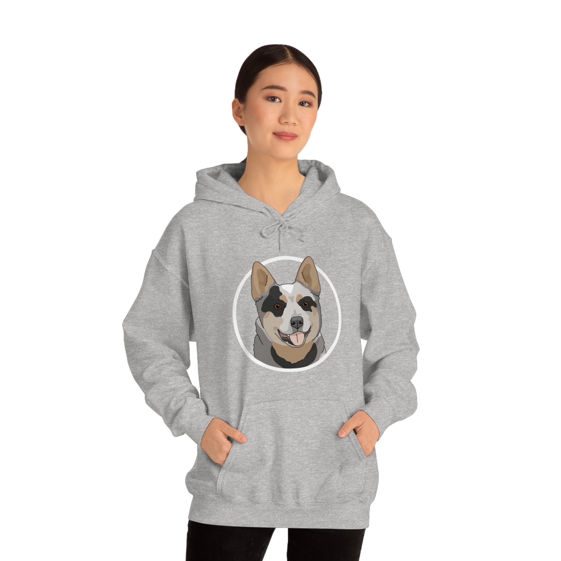 Australian Cattle Dog Circle | Hooded Sweatshirt - Detezi Designs-28536047820413710228