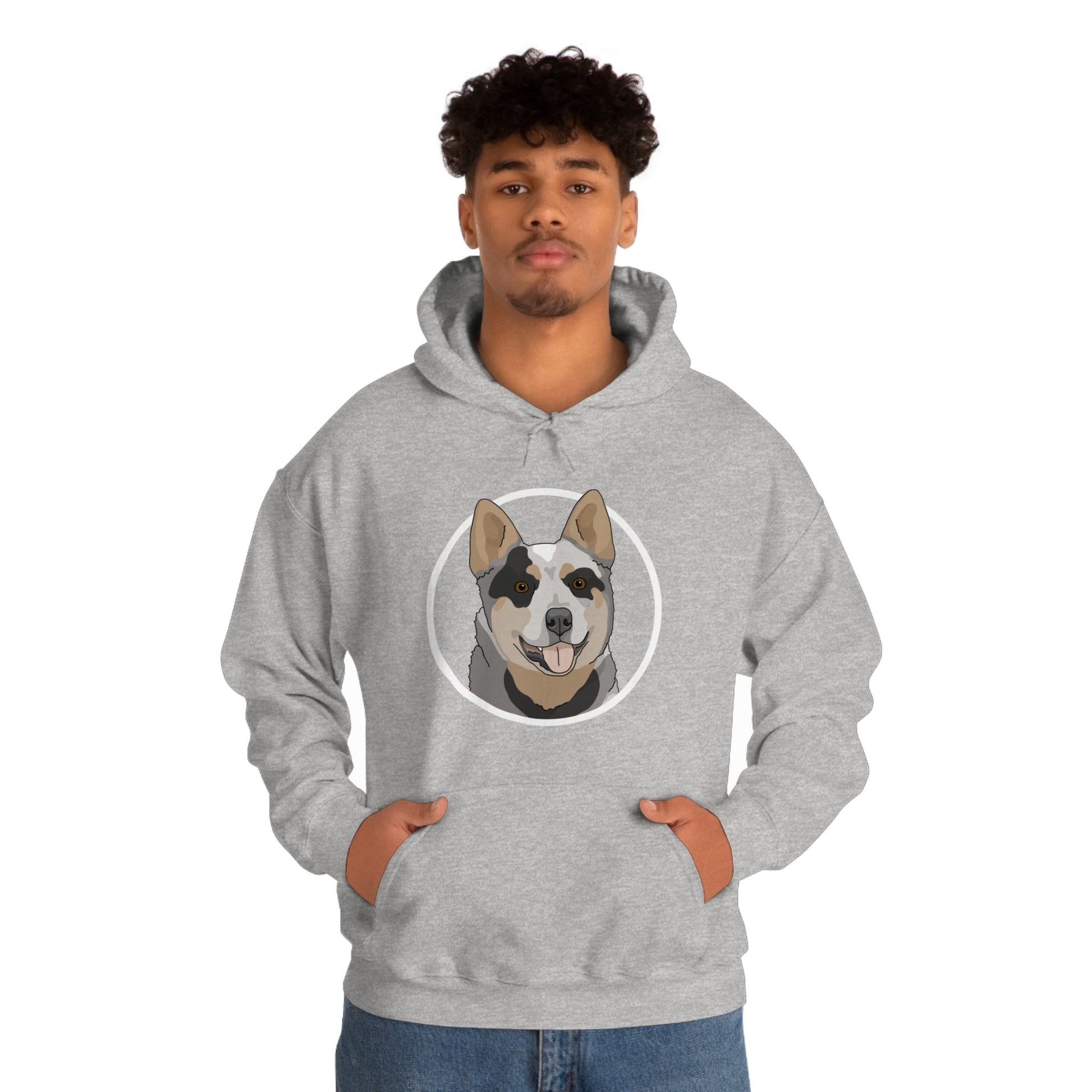 Australian Cattle Dog Circle | Hooded Sweatshirt - Detezi Designs-28536047820413710228