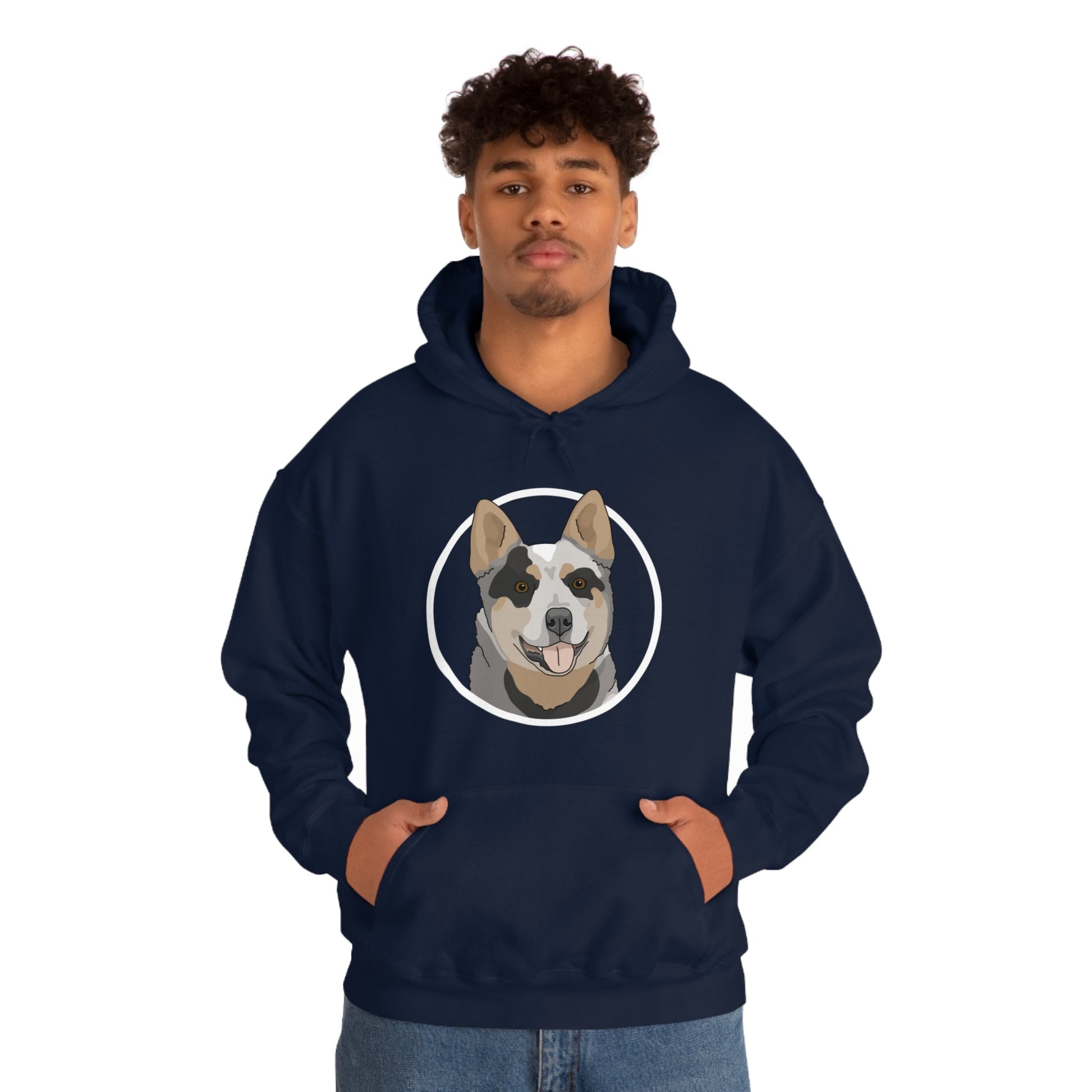 Australian Cattle Dog Circle | Hooded Sweatshirt - Detezi Designs-28536047820413710228