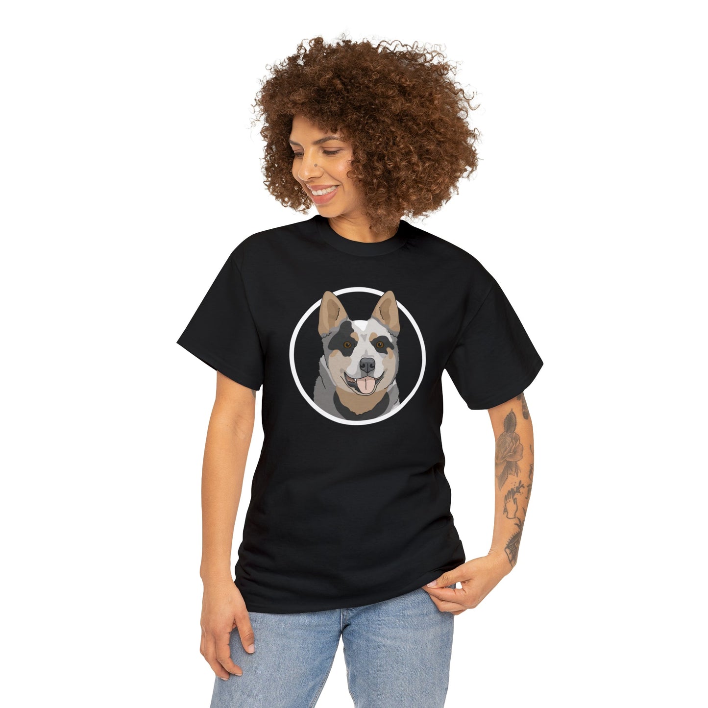 Australian Cattle Dog Circle | T-shirt - Detezi Designs-55445936308229318828