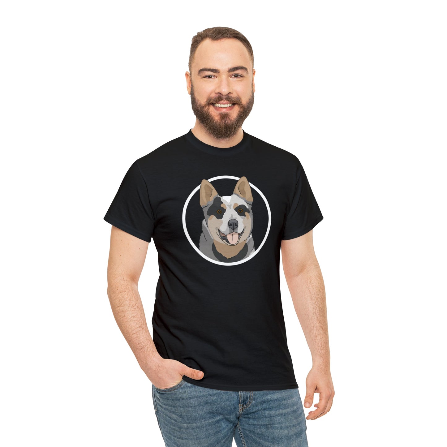 Australian Cattle Dog Circle | T-shirt - Detezi Designs-55445936308229318828