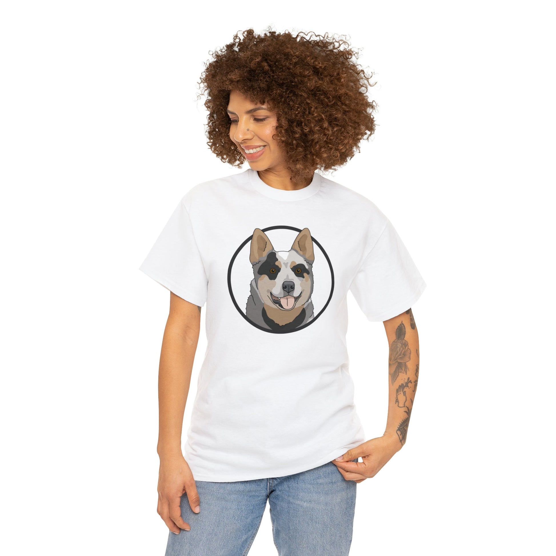 Australian Cattle Dog Circle | T-shirt - Detezi Designs-55445936308229318828