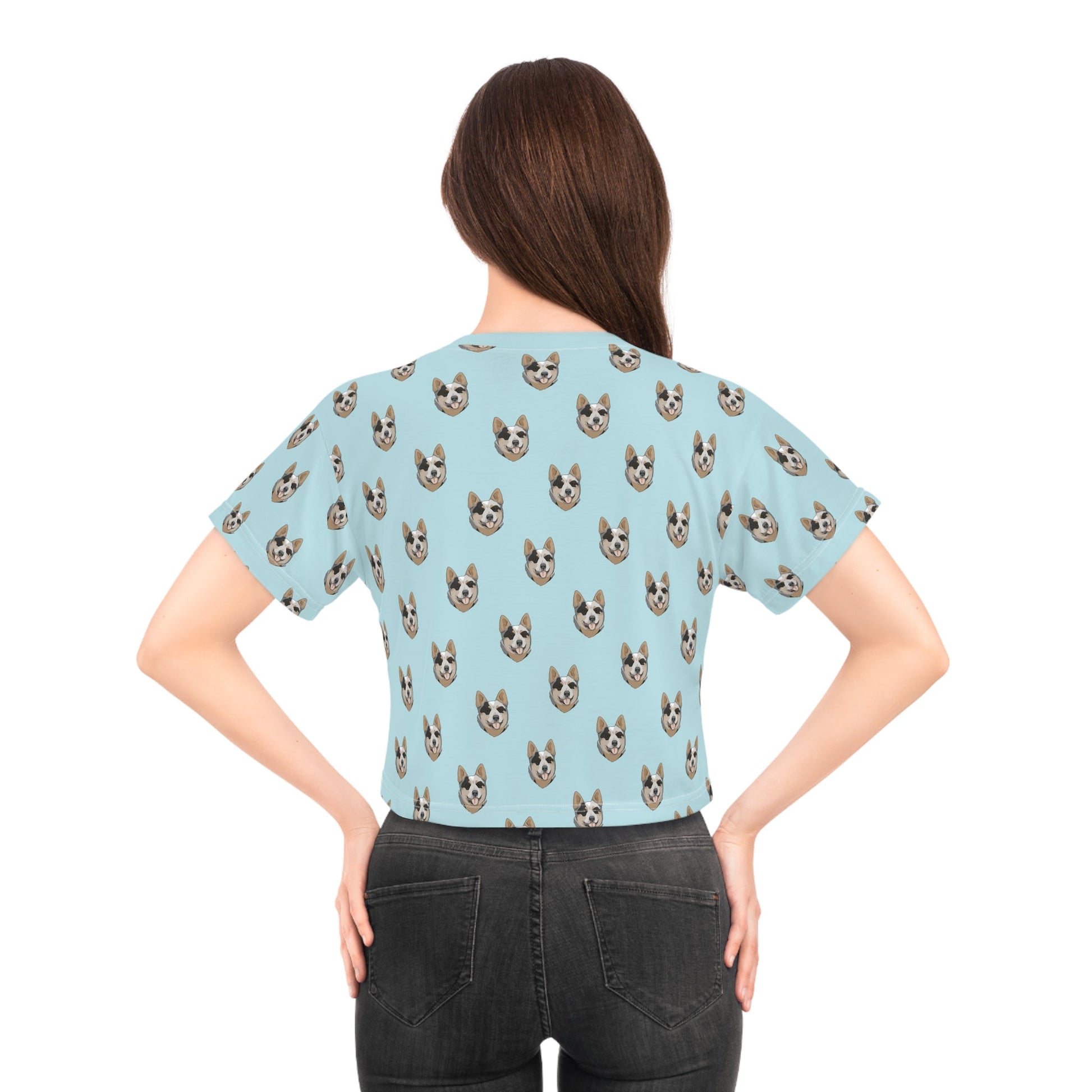 Australian Cattle Dog Faces | Crop Tee - Detezi Designs-GR001