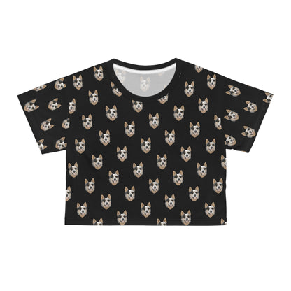 Australian Cattle Dog Faces | Crop Tee - Detezi Designs-GR001