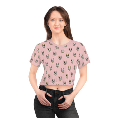 Australian Cattle Dog Faces | Crop Tee - Detezi Designs-GR001