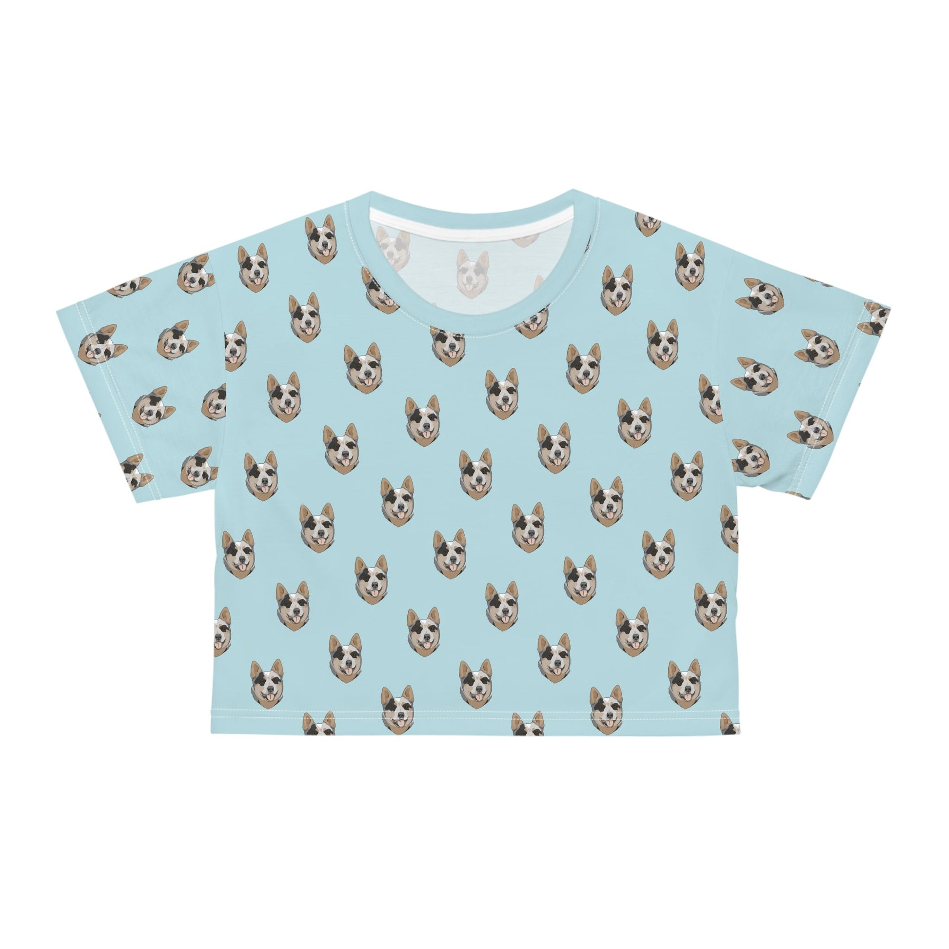 Australian Cattle Dog Faces | Crop Tee - Detezi Designs-GR001