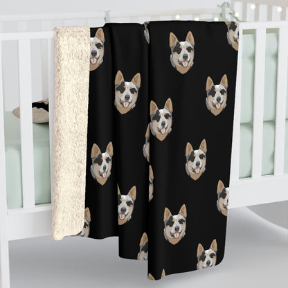 Australian Cattle Dog Faces | Sherpa Fleece Blanket - Detezi Designs-26299160162814317314