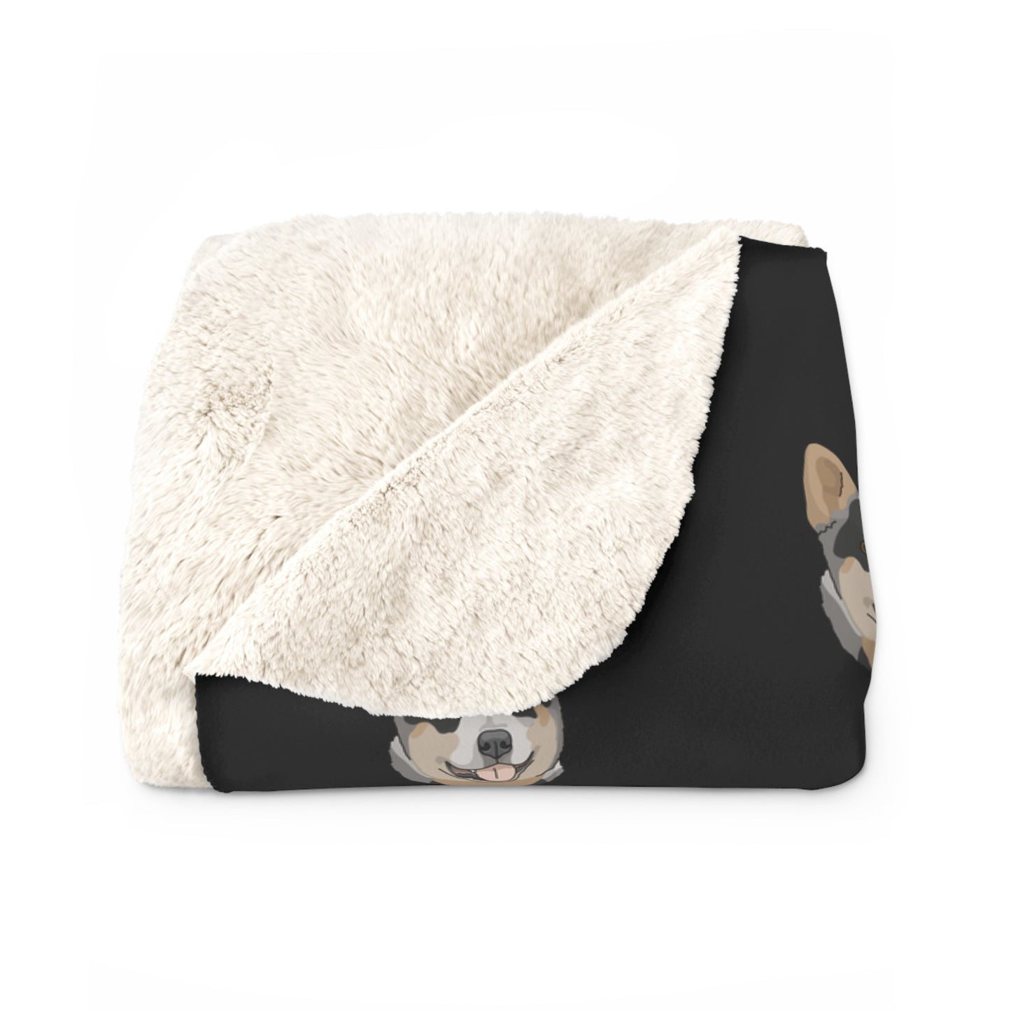 Australian Cattle Dog Faces | Sherpa Fleece Blanket - Detezi Designs-26299160162814317314