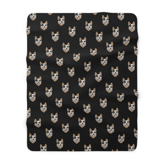 Australian Cattle Dog Faces | Sherpa Fleece Blanket - Detezi Designs-74893667743223693505