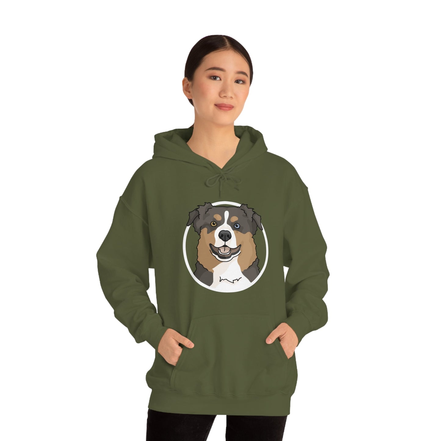 Australian Shepherd Circle | Hooded Sweatshirt - Detezi Designs-10672153396147698865