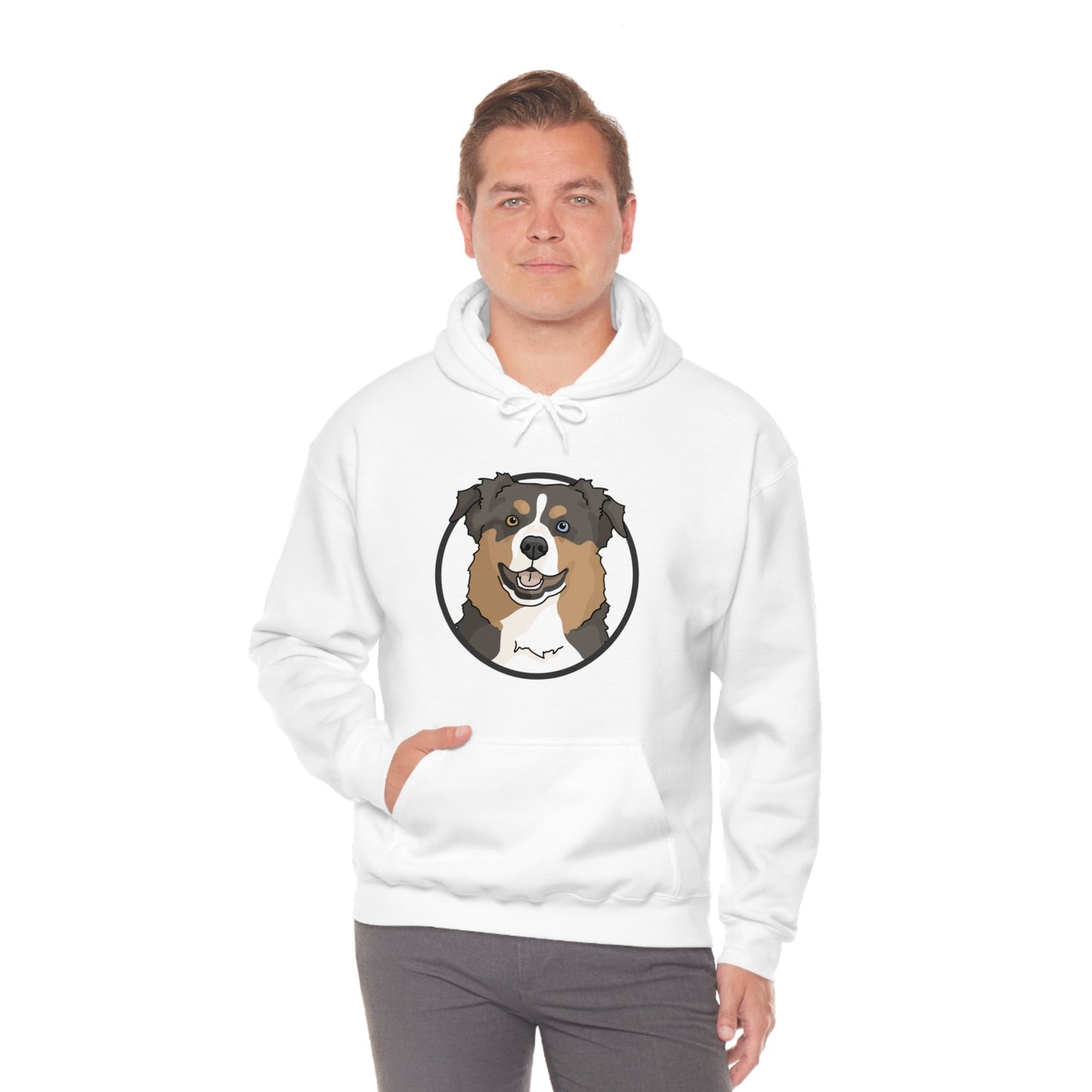 Australian Shepherd Circle | Hooded Sweatshirt - Detezi Designs-10672153396147698865