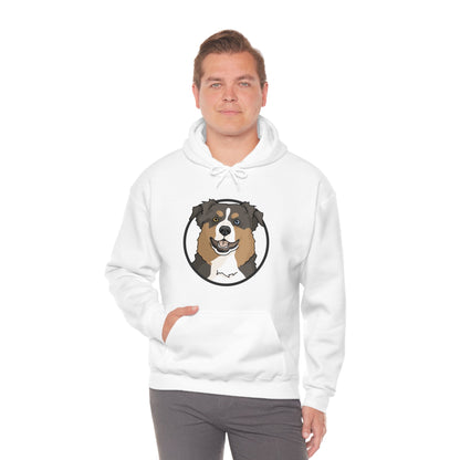 Australian Shepherd Circle | Hooded Sweatshirt - Detezi Designs-10672153396147698865