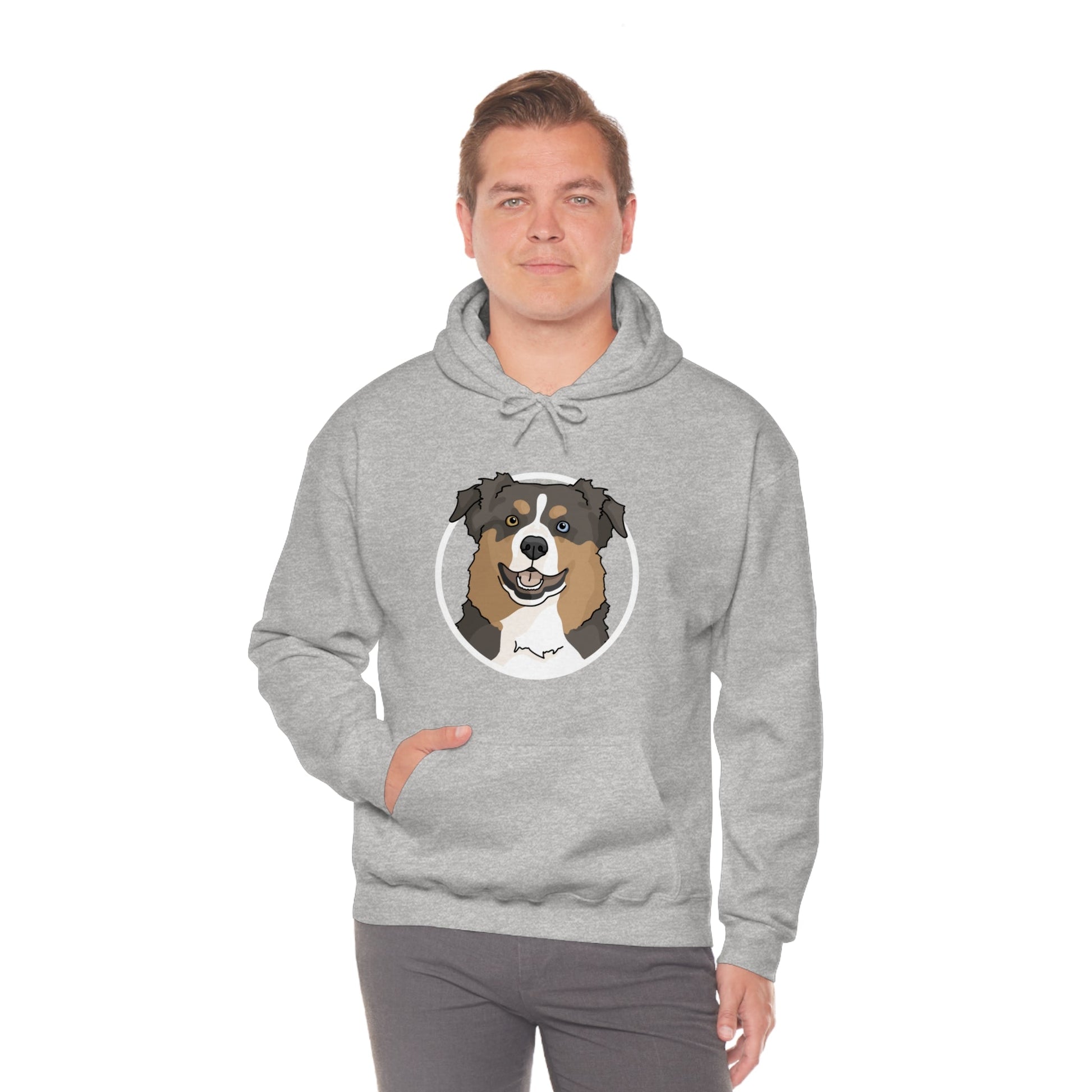 Australian Shepherd Circle | Hooded Sweatshirt - Detezi Designs-10672153396147698865