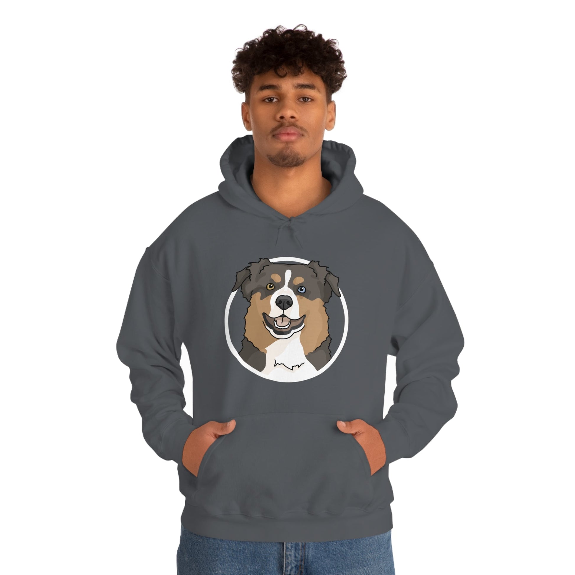 Australian Shepherd Circle | Hooded Sweatshirt - Detezi Designs-10672153396147698865